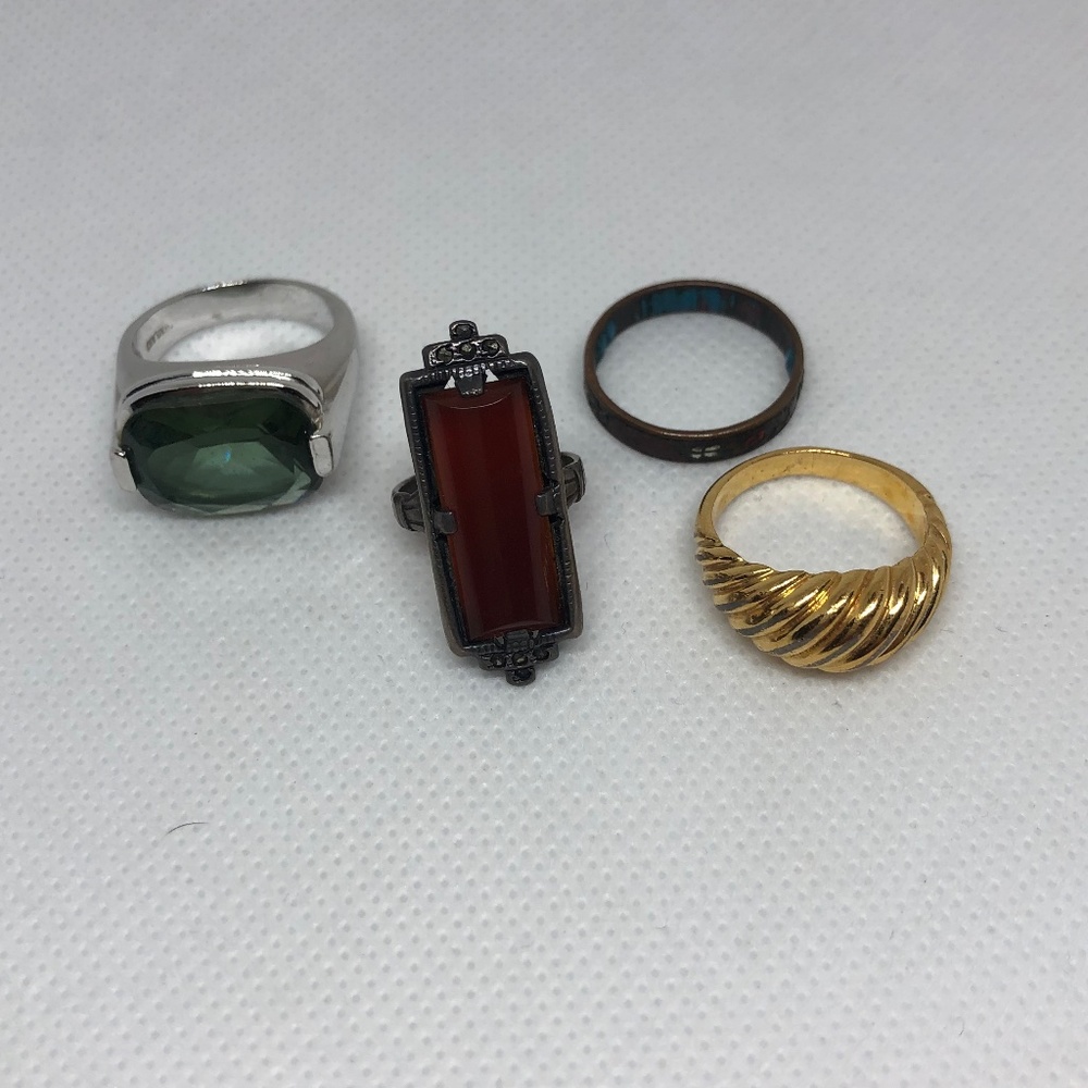 Set of 5 Faux Costume Jewelry Rings